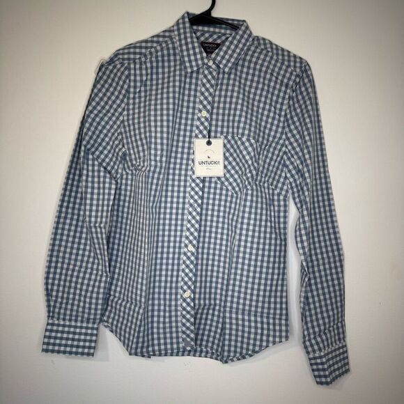 $65 Untuckit women’s blue gingham brand new size 0 m7 - Picture 2 of 6